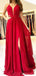 Σέξι Φωτεινό Κόκκινο Halter Πλευρά Σχισμή Μακρύ Βράδυ Φορέματα Prom, Φθηνή Γλυκό 16 Φορέματα, 18358