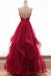 Sexy rückenfreie rote funkelnde lange Abendballkleider, billige benutzerdefinierte Party-Abschlussballkleider, 18587