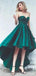 Simple Emerald Green High Low Simple Simple Short Homecoming Φορέματα σε απευθείας σύνδεση, Φτηνά κοντομάνικα φορέματα, CM829