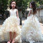 V-neck Hi-low Ivory Flower Girl Dresses, Cheap Cheap Dresses, FG014
