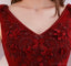 Maroon Σέξι Βαθιά V Λαιμόκοψη Δαντέλα διακοσμημένο με Χάντρες Μακρύ Βράδυ Φορέματα Prom, τη Δημοφιλή Φτηνή Καιρό 2018 Κόμμα Φορέματα Prom, 17300