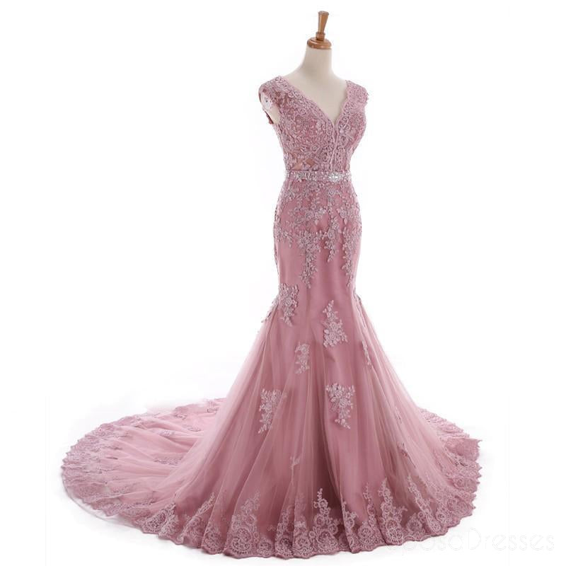 Sexy Lace sirène V en poudre robe de soirée, robe de bal populaire de 2018, 17226