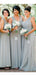 Conversível tálvia macia sage verde longo vestido de dama de honra barato on-line, WG607