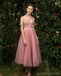 Vestidos de dama de honra baratos diferentes e curtos rosa originais, WG541