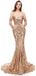 Off Shoulder Sparkly Gold Sequin Mermaid Evening Prom Φορέματα, Βραδινά Κομματικά Φορέματα, 12105