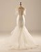 La sirène de manche courte voit par d'arrières robes de mariée de lacet, des robes de mariée faites personnalisées, des robes de mariée de mariage bon marché, WD223