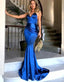 Royal Blue Sexy Mermaid Backless Long Evening Prom Dresses, Popular Cheap Long 2018 Party Prom Dresses, 17272