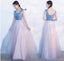 Αναντιστοιχία προσιτές μπλε και ροζ μαλακό τούλι μακρύ παράνυμφος φορέματα, φθηνά έθιμο μακρύ παράνυμφος φορέματα, προσιτές παράνυμφος φορέματα, BD016