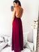 Sexy Backless Sequin Dark Red Cheap Long Evening Prom Robes, Cheap Sweet 16 Robes, 18361