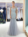 Veja através de Grey Rhinestone Beaded Mermaid Evening Prom Dresses, Evening Party Prom Dresses, 12041