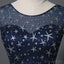 Scoop Navy Star Sequin Cheap Long Evening Prom Robes, Cheap Custom Sweet 16 Robes, 18536