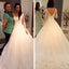 Γοητευτικά φορέματα γάμου με δαντέλα με μακριά μανίκια με δαντέλα V, Neck πανέμορφο νυφικό, WD0032
