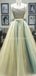 Προκλητικά Δύο Κομμάτια Rhinestone Beaded Πράσινα Μακριά Φορέματα Χορού Βραδιού, Φορέματα Χορού Κόμματος Βραδιού, 12316