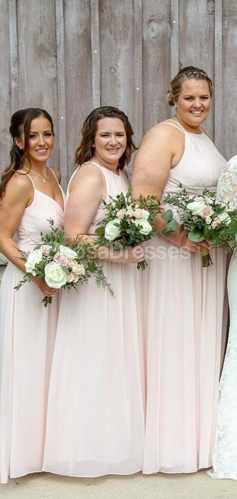 Vestidos de dama de honra rosa-claro incompatíveis online, vestidos baratos de damas de honra, WG711