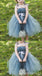 Φορέματα Dusty Blue Pix Tutu, φορέματα λουλουδιών από τούλι, φθηνά φορέματα μικρών κοριτσιών για γάμο, FG046