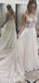 Lace See Through Φτηνές Νυφικά, Νυφικά Φόρεμα A-line Bateau, WD433