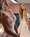 Sexy Open Back Lace A-line Hochzeitskleider Online, Günstige Einzigartige Brautkleider, WD587