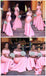 De sereia de fenda de lado de ombro dama de honra barata rosa veste-se online, WG525