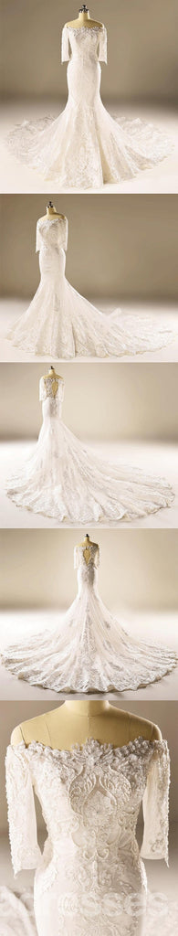 Langarmmeerjungfrauenschnürsenkel mit Perlen versehene Hochzeitskleider, kundenspezifische gemachte Hochzeitskleider, erschwingliche Hochzeitsbrautkleider, WD228