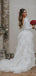 Robes de mariée en organza à volants à manches longues en ligne, robes de mariée en dentelle pas cher, WD482