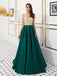Fora do ombro verde esmeralda frisado Prom Dresses, Evening Party Prom Dresses, 12079