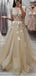 V Pescoço See Through Lace A-line Long Evening Prom Vestidos, Cheap Sweet 16 Vestidos, 18437