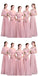 Robe de demoiselle d'honneur pas cher en mousseline de soie mousseline de soie rose pâle en ligne, WG534