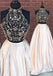 Sexy Deux Pièces Fortement en Perles de Blush Rose Jupe de Soirée, Robes de Bal, Populaire 2018 Partie des Robes de Bal, de la Coutume, de Longues Robes de Bal bon marché Formelles Robes de Bal, 17202
