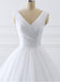 Branco V pescoço Tulle Vestidos de Noiva Baratos Online, Vestidos de Noiva barato a-line, WD464