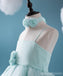 Bonito Tiffany Azul Espaguete de Cetim Tule Vestidos da Menina de Flor, mais Barato Popular Vestidos de Menina, FG050