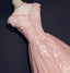 Blush Pink Off épaule décolleté en V dentelle longues robes de bal de soirée, robes de soirée populaires 2018, robes de bal longues personnalisées, robes de bal formelles à bas prix, 17213
