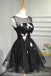 Popular ilusão de preto barato Homecoming vestidos curtos on-line, CM640