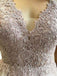 Pale ροζ V λαιμό Backless Lace Φτηνές κοντομάντηλο φορέματα σε απευθείας σύνδεση, CM657