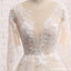 Sexy See Through Long Sleeve Lace Wedding Bridal Dresses, Custom Made Wedding Dresses, προσιτές νυφικές εσθήτες γάμου, WD238