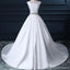 Sem encosto Branco Decote Colher Faixa Frisada Uma linha de Casamento, Vestidos de Noiva, Acessível Feitos de Casamento Vestidos de Noiva, WD261