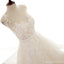 Sexy See Through Lace Beaded Scoop Neckline A line Γαμήλια νυφικά φορέματα, Προσιτές παραγγελίες Νυφικά, WD263
