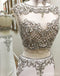 Sexy Deux Pièces Sirène Blanc beaucoup de Perles Long de la Soirée, Robes de Bal, Populaire à Bas prix à Long 2018 Partie des Robes de Bal, 17251