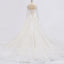 Long Sleeve Lace Beaded See Through A line Wedding Bridal Dresses, Affordable Custom Made Wedding Bridal Dresses, WD264