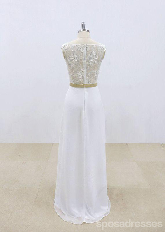 See Through Lace Sheath Cheap Beach Wedding Dresses Online, WD385