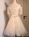 Από τον ώμο Δαντέλα χαριτωμένο Homecoming Prom Φορέματα, προσιτές σύντομο κόμμα Prom Φορέματα, τέλεια Homecoming Φορέματα, CM309