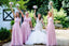 Vestidos de dama de honra longos baratos feitos sob encomenda de Chiffon lilás incompatíveis em linha, WG243