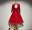 Μέτρια Μακρύ Μανίκι Κόκκινη Δαντέλα Χαριτωμένο Homecoming Prom Φορέματα, Οικονομικά Σύντομο Κόμμα Φορέματα Prom, Τέλεια Homecoming Φορέματα, CM310