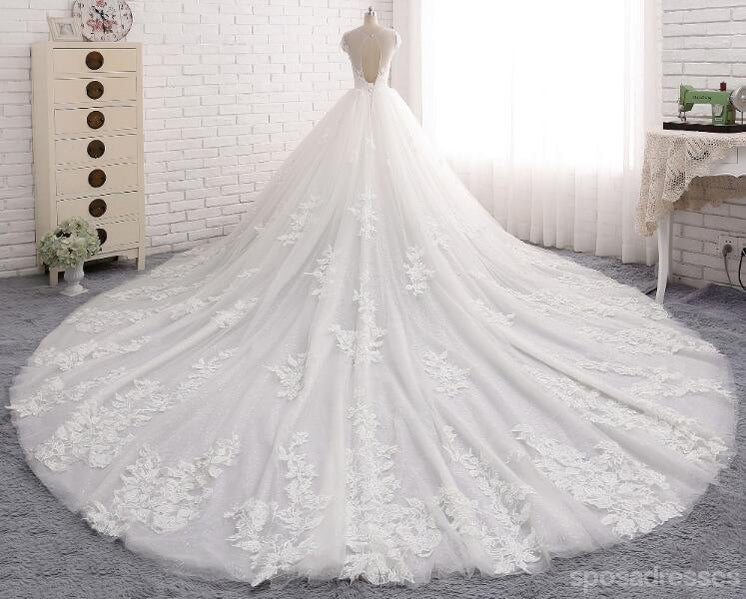 Sexy aberto tampa traseira manga longa cauda lace vestidos de noiva, vestidos de noiva feitos sob encomenda, vestidos de noiva a preços acessíveis, WD240