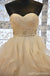 Organza sem tiras alinham vestidos de casamento de costume de folho online, WD358