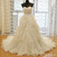 Robes de mariée personnalisées sans bretelles en organza à volants en ligne, WD358
