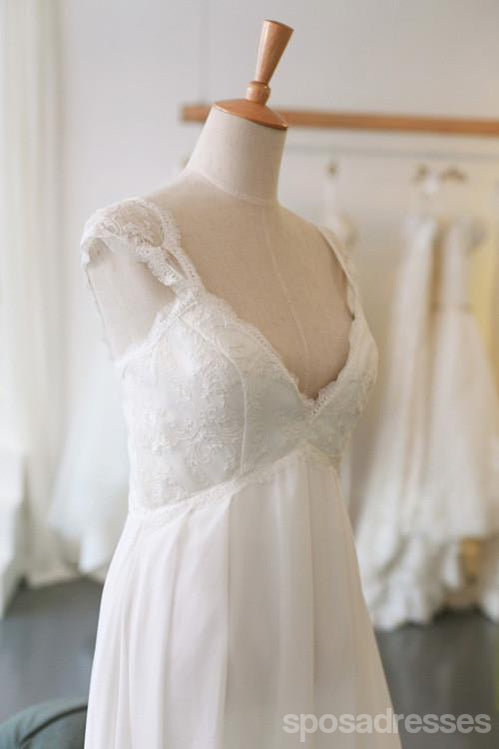 Μανίκι Β ΚΑΠ περιστασιακά απλά γαμήλια φορέματα παραλιών λαιμών, WD326