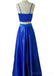 Deux morceaux bleus sexy simples longues robes de bal d'étudiants du soir bon marché, 16 robes douces bon marché, 18375