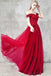 Fora do ombro vermelho barato longos vestidos de baile, barato personalizado festa vestidos, 18583