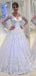 Long Sleeves White A-line Wedding Vestidos Online, Sexy See Through Lace Bridal Vestidos, WD449