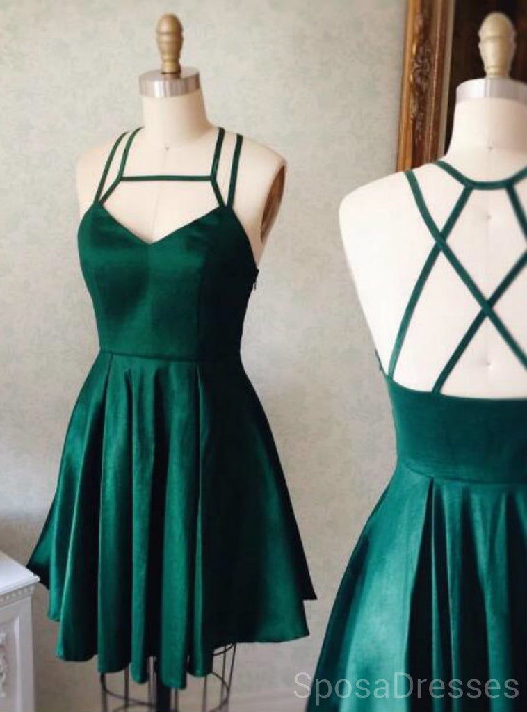 Emerald πράσινο σταυρό πίσω κοντά φορέματα homecoming σε απευθείας σύνδεση, φτηνά κοντά φορέματα prom, CM839